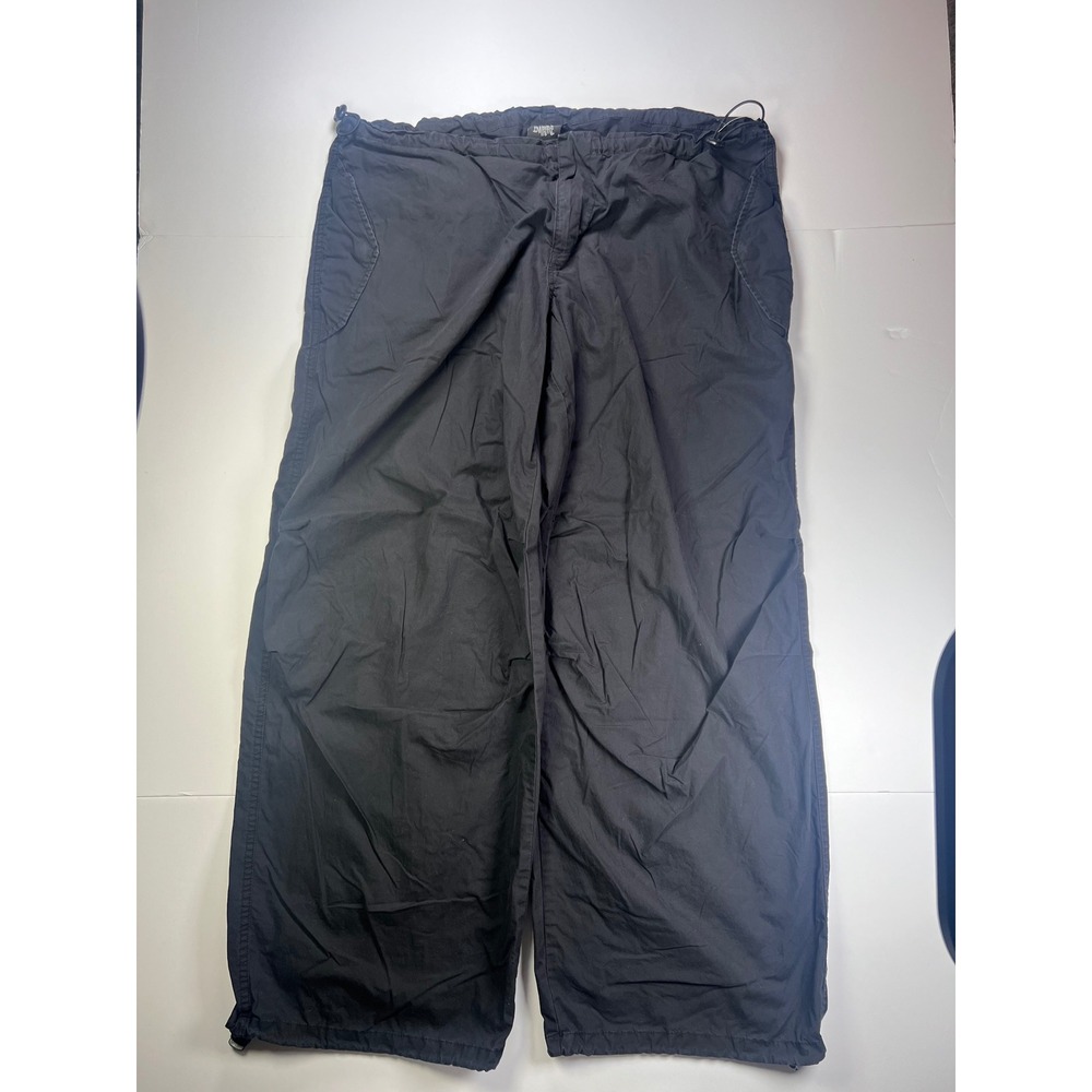 Empyre Skate Pants Mens Large Black Loose Fit Drawstring Bungee Cinch Cotton